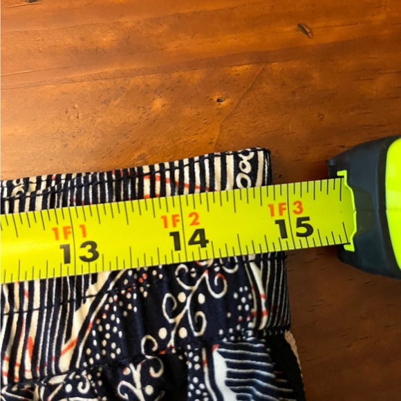 Hei Hei Lourinha Navy Leaf Print Pull on Elastic Waist Pants Womens Size Small - Picture 6 of 13